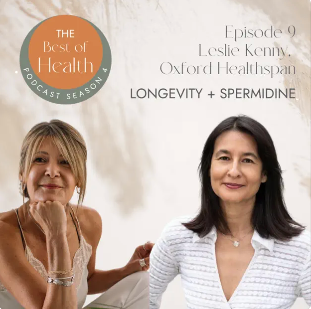 Image of a podcast ad featuring Leslie Kenny