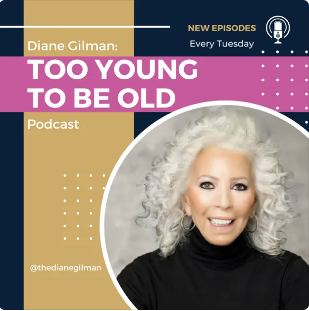 Image of a podcast ad featuring Diane Gilman