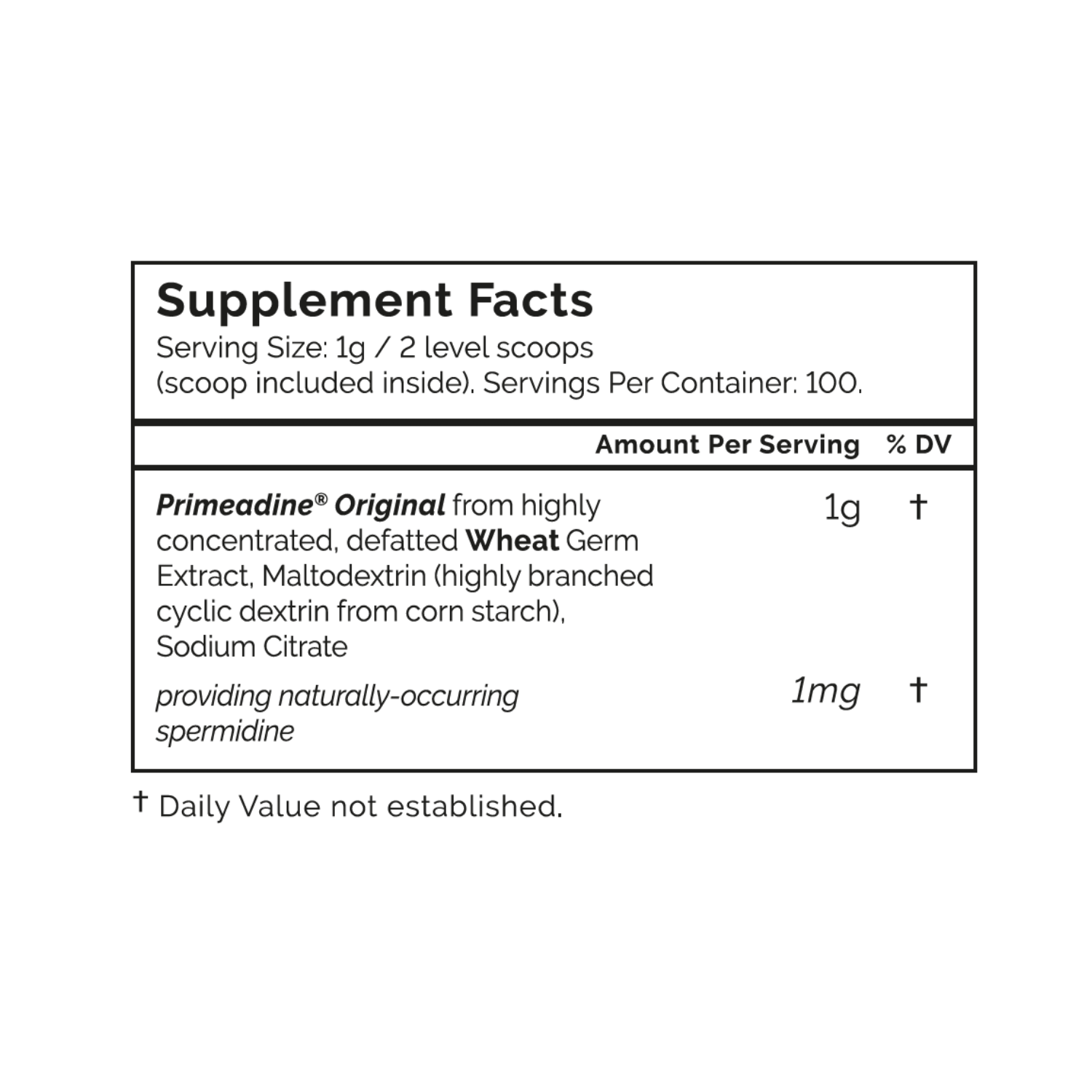 Primeadine® Original Whole-Food Spermidine Powder Tub - 90 Day Supply
