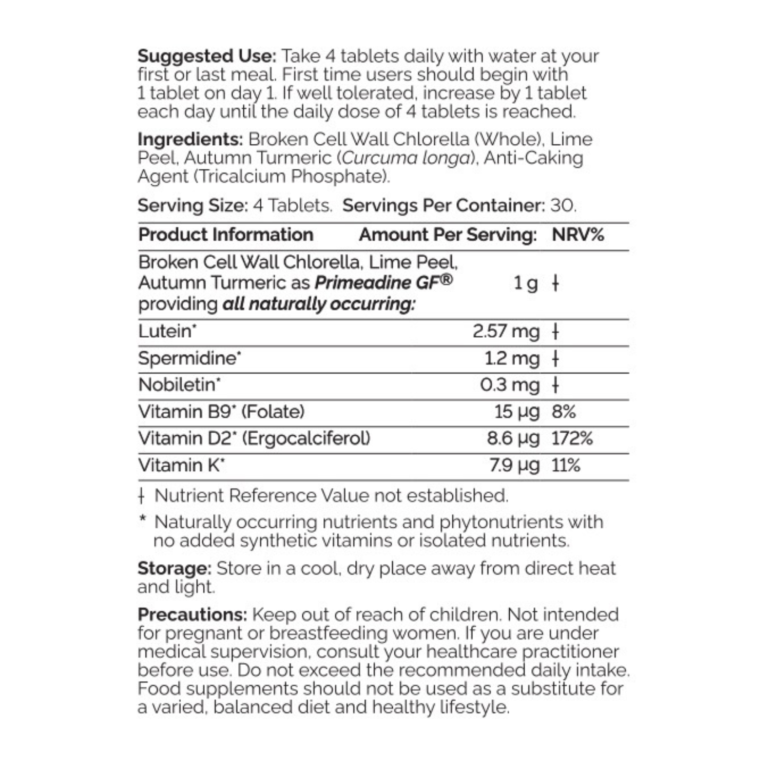 Primeadine® GF Gluten-Free Whole-Food Spermidine Supplement - 12 Bottles / Annual Supply