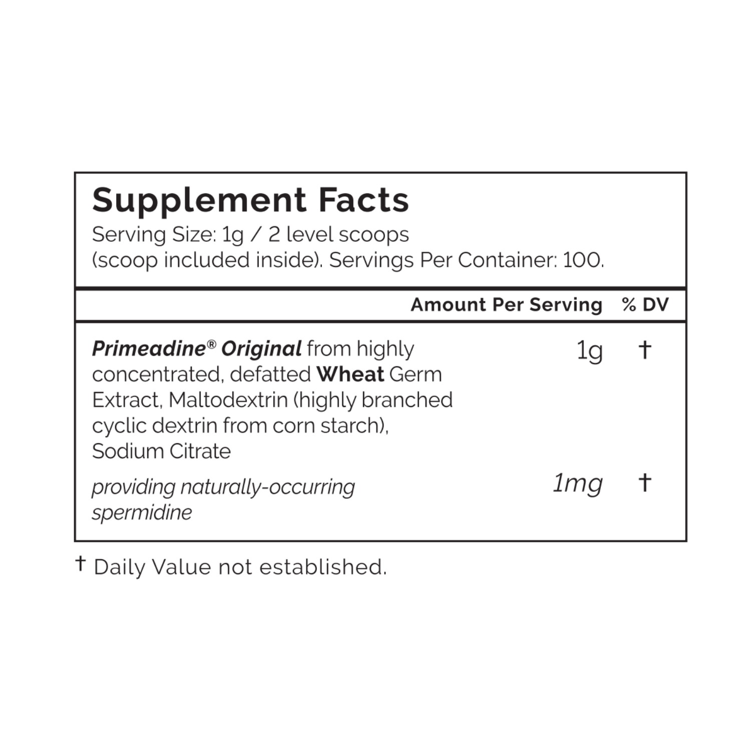 Primeadine® Original Whole-Food Spermidine Powder Tub - 90 Day Supply